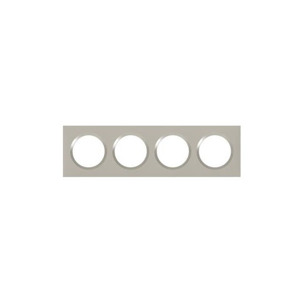 Plaque de finition quadruple Plume mat avec bague plume brillante (gris) Legrand Dooxie Réf: 600824