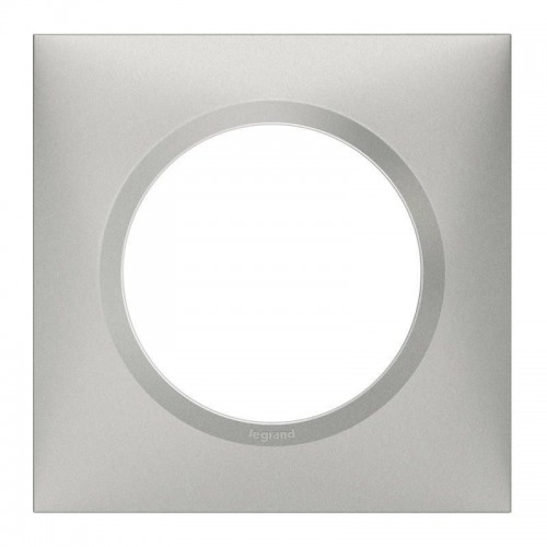 Plaque de finition 1 poste carrée effet Aluminium Mat Legrand Dooxie Réf: 600851