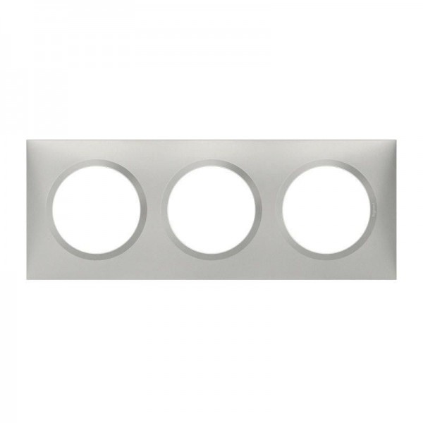 Plaque de finition 3 postes effet Aluminium Mat Legrand Dooxie Réf: 600853