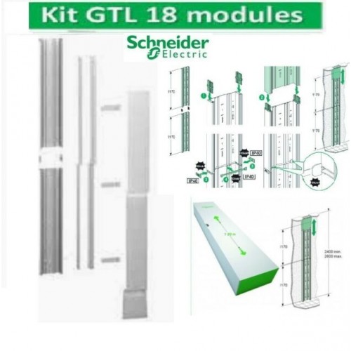 Kit goulotte 18 modules 2 parties Schneider Réf: R9HKT18