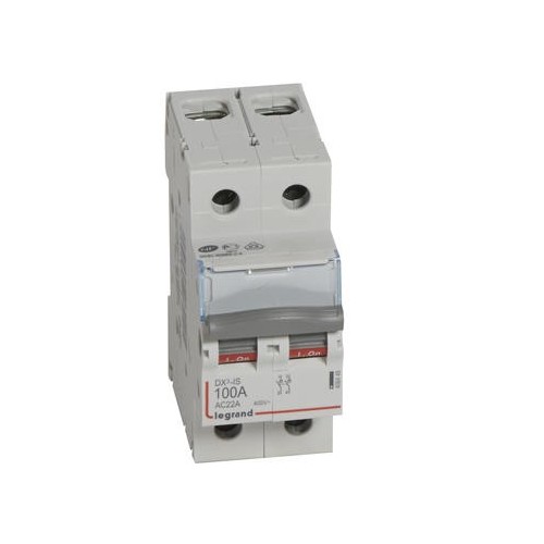 Interrupteur sectionneur DX3-IS 2 pôles 400V~ 100A 2 modules Legrand Réf: 406449