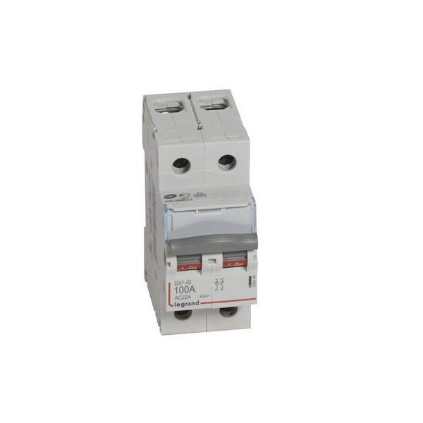 Interrupteur sectionneur DX3-IS 2 pôles 400V~ 100A 2 modules Legrand Réf: 406449