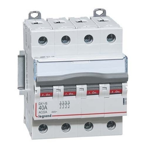 Interrupteur sectionneur DX3 - IS 4 pôles 400V~ -40A Legrand Réf: 406480