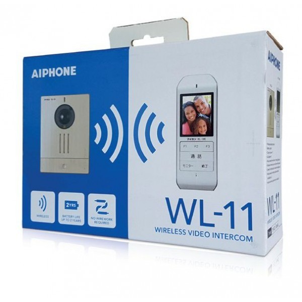 Kit carillon vidéo sans fil WL11 - moniteur écran 2.4" blanc / argent Aiphone Réf: 130700