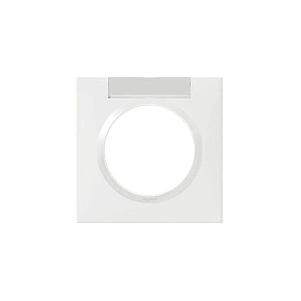 Plaque carrée 1 poste finition blanche avec porte étiquette Legrand Dooxie Réf: 600942