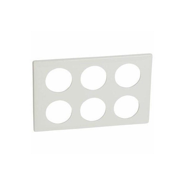 Plaque de finition Céliane 2x3 postes blanc laqué Legrand Réf. 068609
