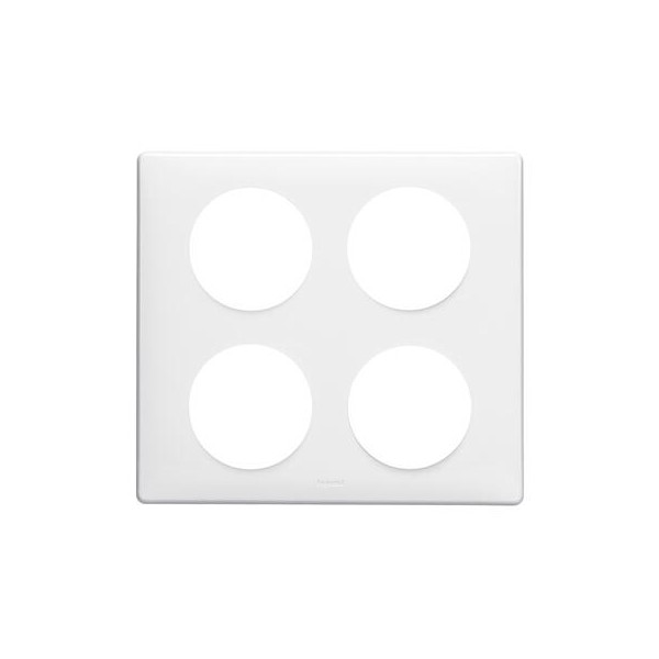 Plaque blanc laqué 2x2 postes Legrand Céliane Réf. 068608