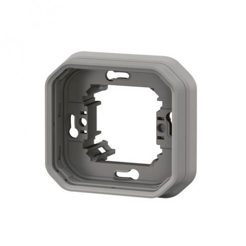 Support de plaque étanche pour montage encastré 1 poste gris Plexo Legrand Réf. 069681L
