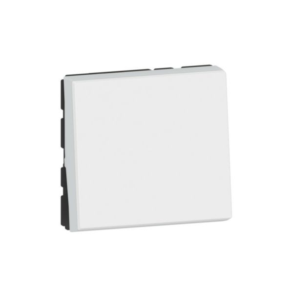 Interrupteur ou va-et-vient 10AX 250V~ 2 modules blanc Mosaic Easy-Led Legrand Réf. 077011L