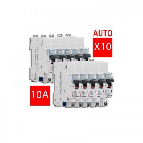 Lot de 10 x Disjoncteur automatique 10A Legrand Réf: 406782