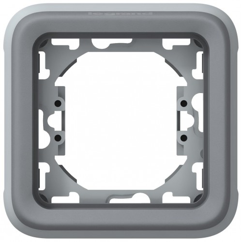 Support plaque simple à encastrer étanche Plexo composable gris Legrand Réf: 069681