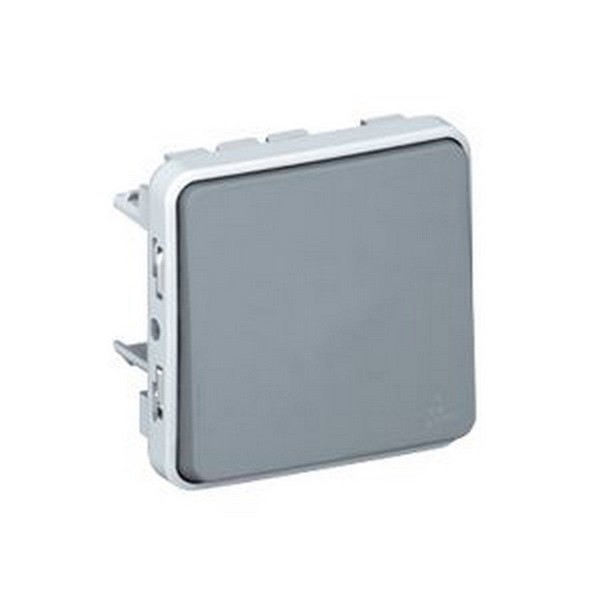 Interrupteur ou Va-et-vient étanche à encastrer Plexo composable gris Legrand Réf: 069511